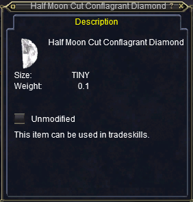 Half Moon Cut Conflagrant Diamond